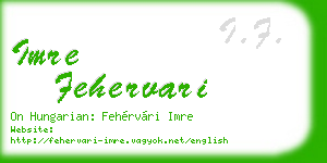 imre fehervari business card